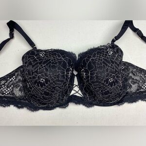 LS BLK/SLVR "So Free" Lightly Lined Underwire, 38DD *P1055